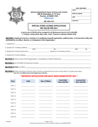 Special Event License Application - Arizona