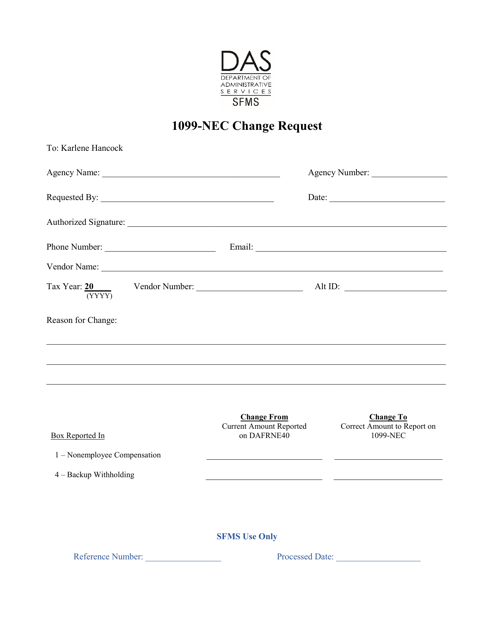 1099-nec Change Request - Oregon Download Pdf