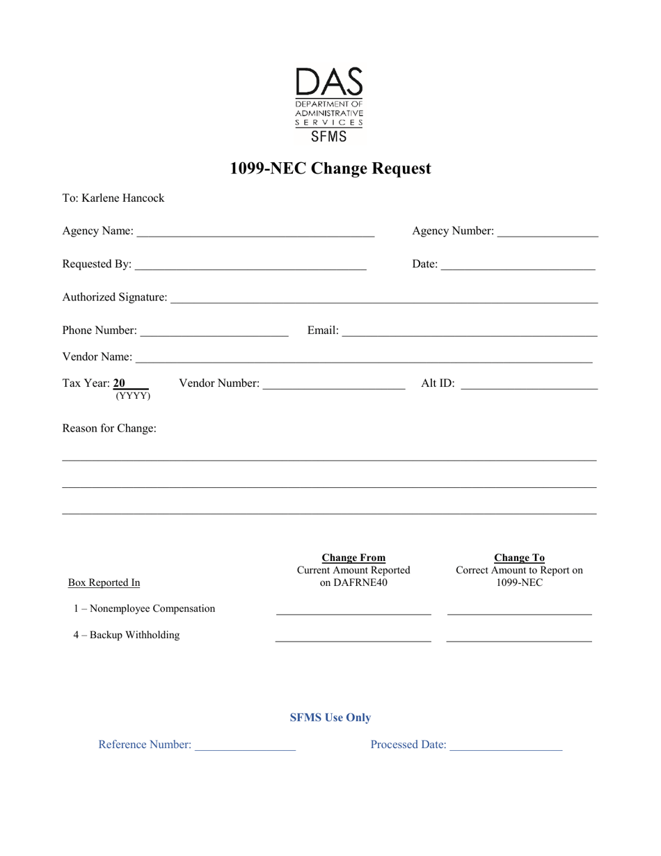 1099-nec Change Request - Oregon, Page 1