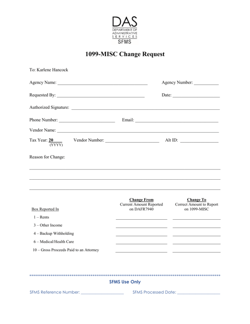 1099-misc Change Request - Oregon Download Pdf