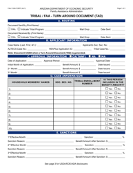 Form FAA-1125A Tribal/FAA - Turn Around Document (Tad) - Arizona