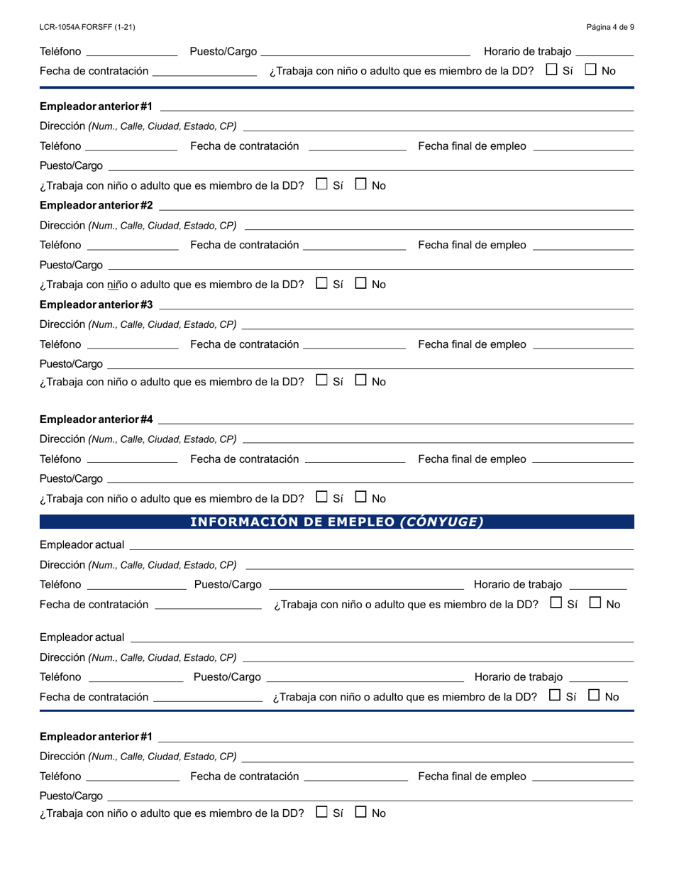 Formulario LCR-1054A-S Formulario De Solicitud Inicial - Arizona (Spanish), Page 4
