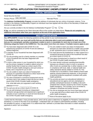Document preview: Form UIB-1244A Initial Application for Pandemic Unemployment Assistance - Arizona