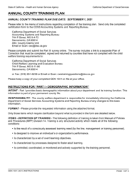 Form GEN1031 Annual County Training Plan - California