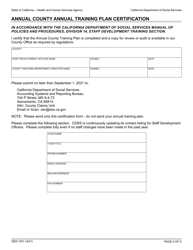 Form GEN1031 Annual County Training Plan - California, Page 9