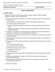 Form LIC9106A &quot;Plan of Operation/Program Statement - Short-Term Residential Therapeutic Program&quot; - California, Page 10