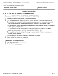 Form LIC9106A &quot;Plan of Operation/Program Statement - Short-Term Residential Therapeutic Program&quot; - California, Page 21