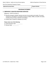 Form LIC9106A &quot;Plan of Operation/Program Statement - Short-Term Residential Therapeutic Program&quot; - California, Page 26