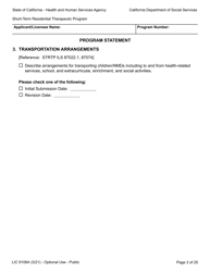 Form LIC9106A &quot;Plan of Operation/Program Statement - Short-Term Residential Therapeutic Program&quot; - California, Page 27