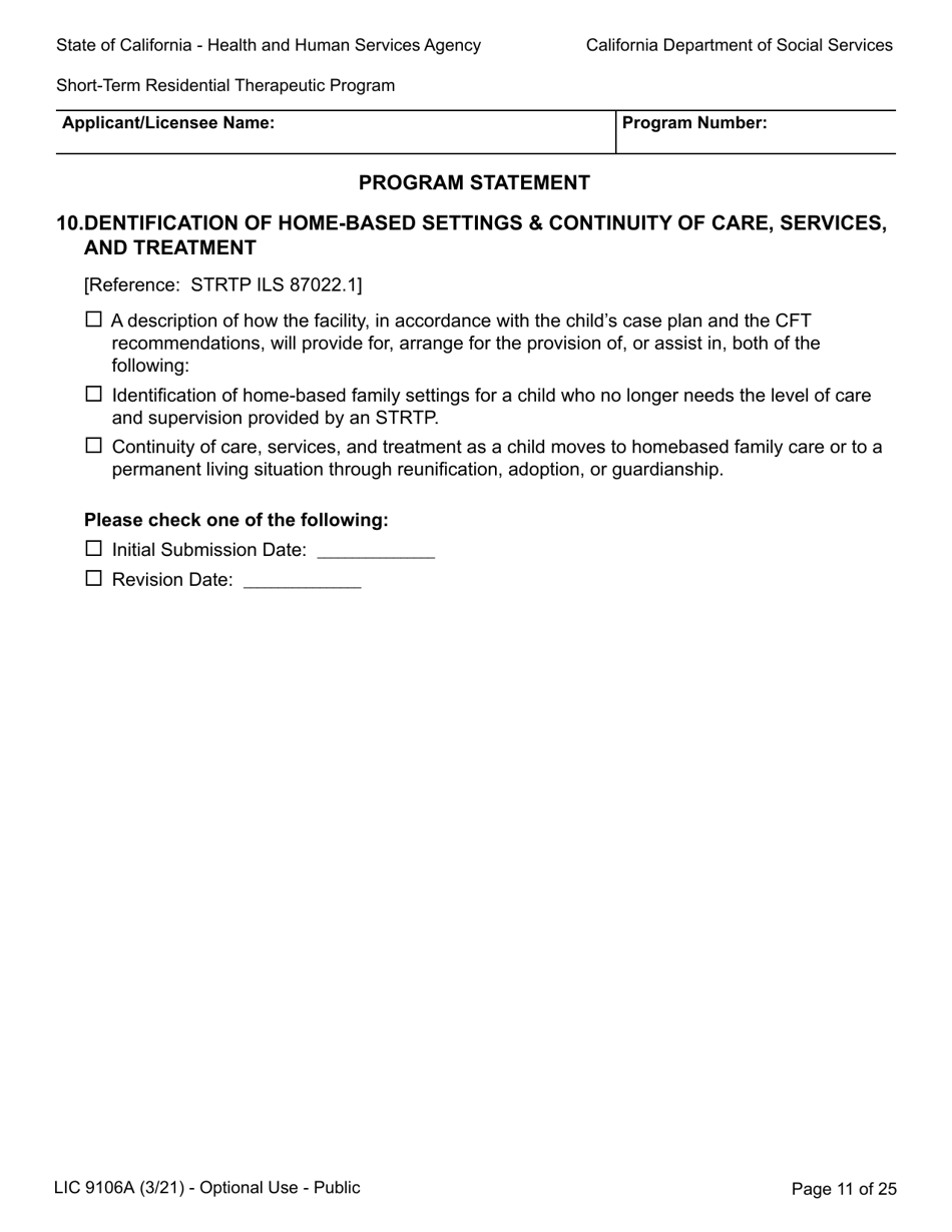 Form LIC9106A Plan of Operation / Program Statement - Short-Term Residential Therapeutic Program - California, Page 35