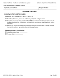 Form LIC9106A &quot;Plan of Operation/Program Statement - Short-Term Residential Therapeutic Program&quot; - California, Page 36