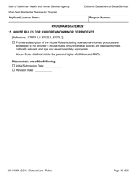 Form LIC9106A &quot;Plan of Operation/Program Statement - Short-Term Residential Therapeutic Program&quot; - California, Page 40