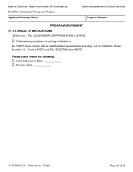Form LIC9106A &quot;Plan of Operation/Program Statement - Short-Term Residential Therapeutic Program&quot; - California, Page 42