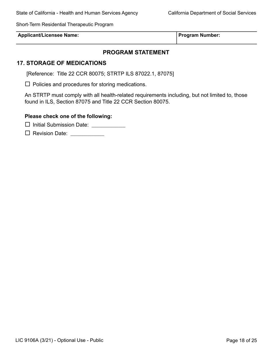 Form LIC9106A Plan of Operation / Program Statement - Short-Term Residential Therapeutic Program - California, Page 42