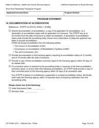 Form LIC9106A &quot;Plan of Operation/Program Statement - Short-Term Residential Therapeutic Program&quot; - California, Page 43