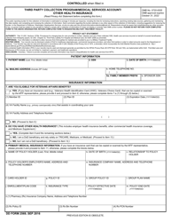 DD Form 2569 Third Party Collection Program/Medical Services Account/Other Health Insurance