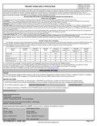 DD Form 2947-2 TRICARE Young Adult Application (West)
