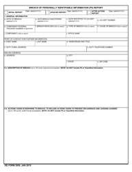 Document preview: DD Form 2959 Breach of Personally Identifiable Information (Pii) Report
