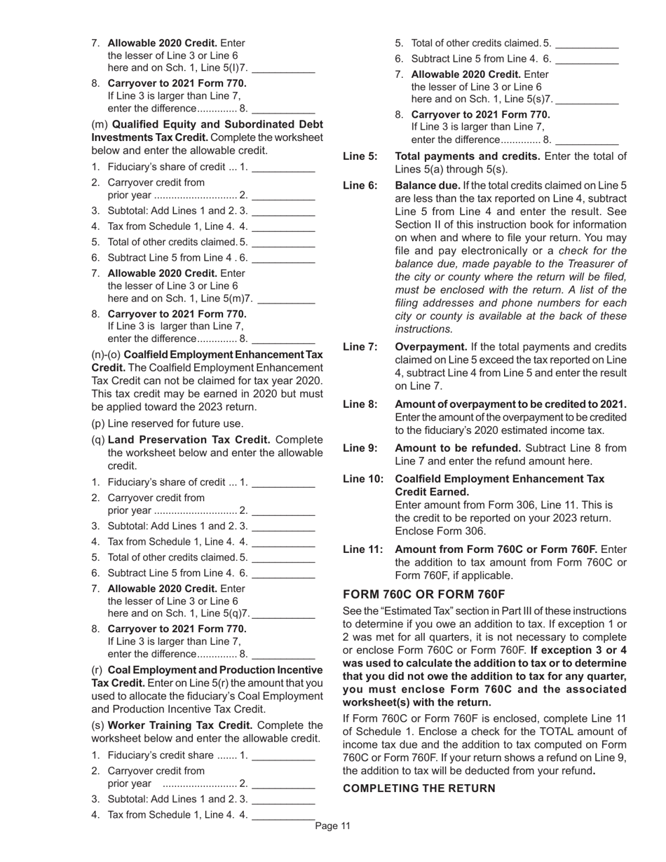 Instructions for Form 770 Virginia Fiduciary Income Tax Return - Virginia, Page 13