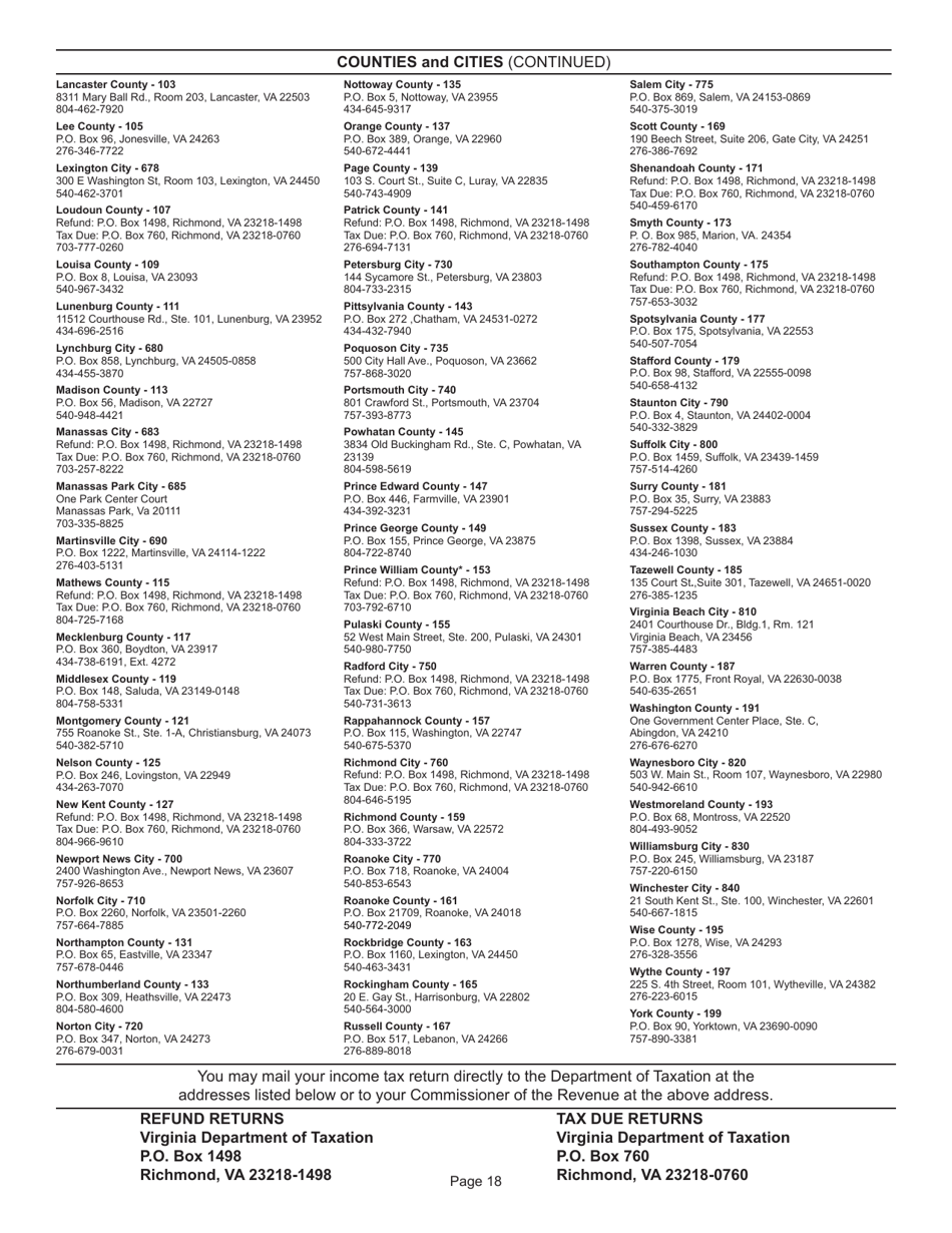 Instructions for Form 770 Virginia Fiduciary Income Tax Return - Virginia, Page 20