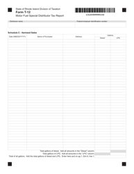 Form T-12 Motor Fuel Special Distributor Tax(report - Rhode Island, Page 2
