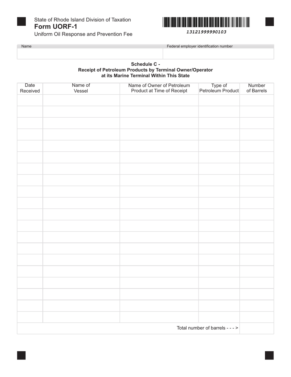 Form UORF-1 Uniform Oil(response and Prevention Fee - Rhode Island, Page 3