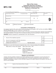 Form BFC-150 Statement of Estimated Tax - New Jersey, Page 10
