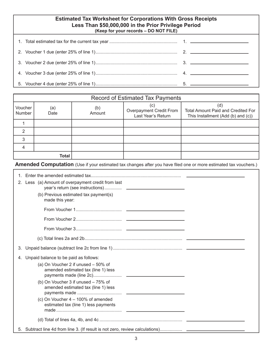 Form BFC-150 Statement of Estimated Tax - New Jersey, Page 4