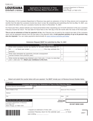 Form R-6466 (IT-541) &quot;Application for Extension of Time to File Fiduciary Return Form&quot; - Louisiana