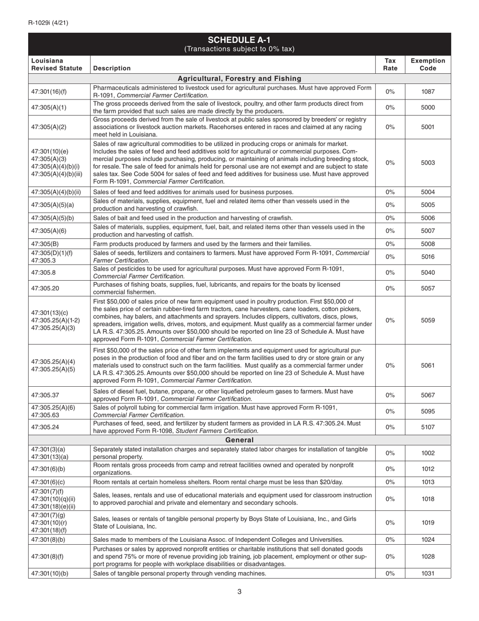 Instructions for Form R-1029 Sales Tax Return - Louisiana, Page 3