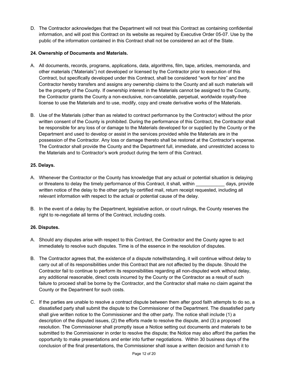 State Form 55929 Prescribed Contract for Annual Adjustments - Indiana, Page 12