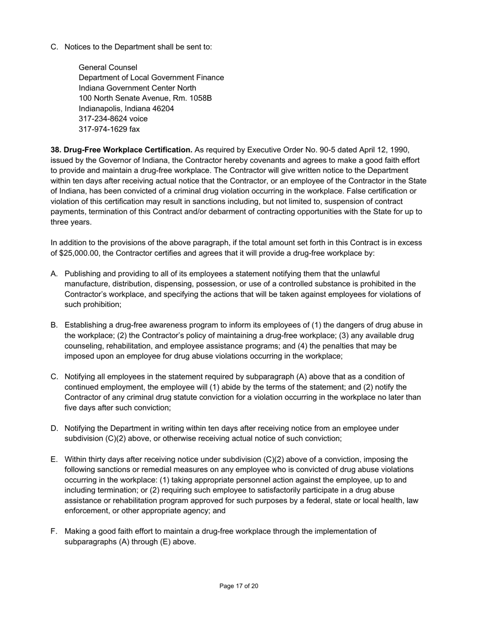 State Form 55929 Prescribed Contract for Annual Adjustments - Indiana, Page 17