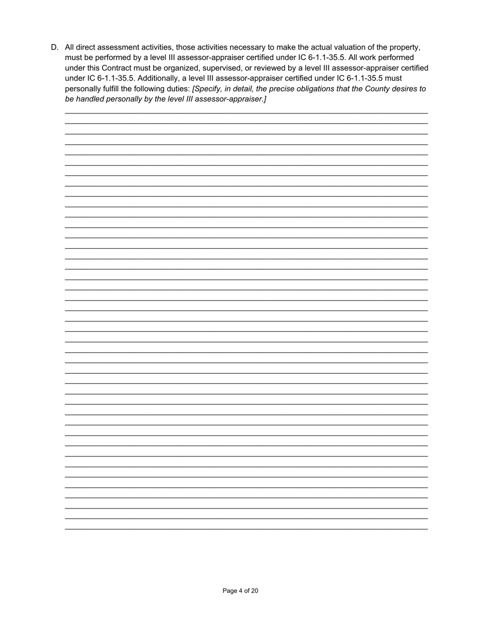 State Form 55929 Prescribed Contract for Annual Adjustments - Indiana, Page 4