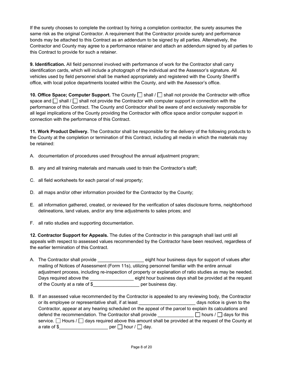State Form 55929 Prescribed Contract for Annual Adjustments - Indiana, Page 8