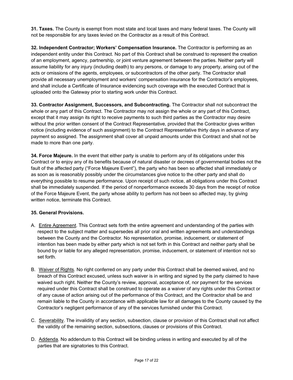 State Form 55932 Prescribed Contract for Cyclical Reassessment - Indiana, Page 17