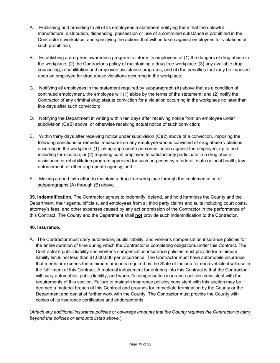 State Form 55932 Prescribed Contract for Cyclical Reassessment - Indiana, Page 19