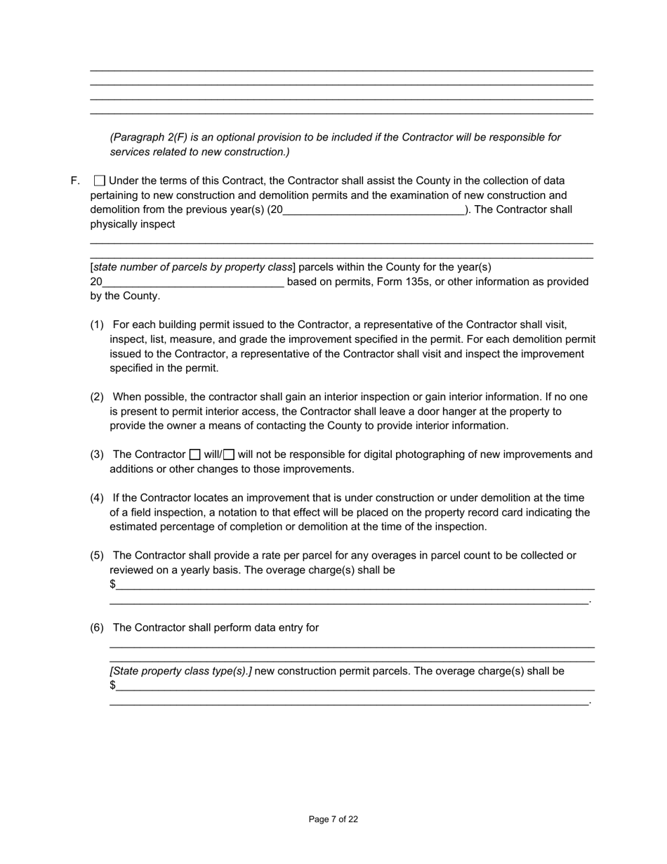State Form 55932 Prescribed Contract for Cyclical Reassessment - Indiana, Page 7