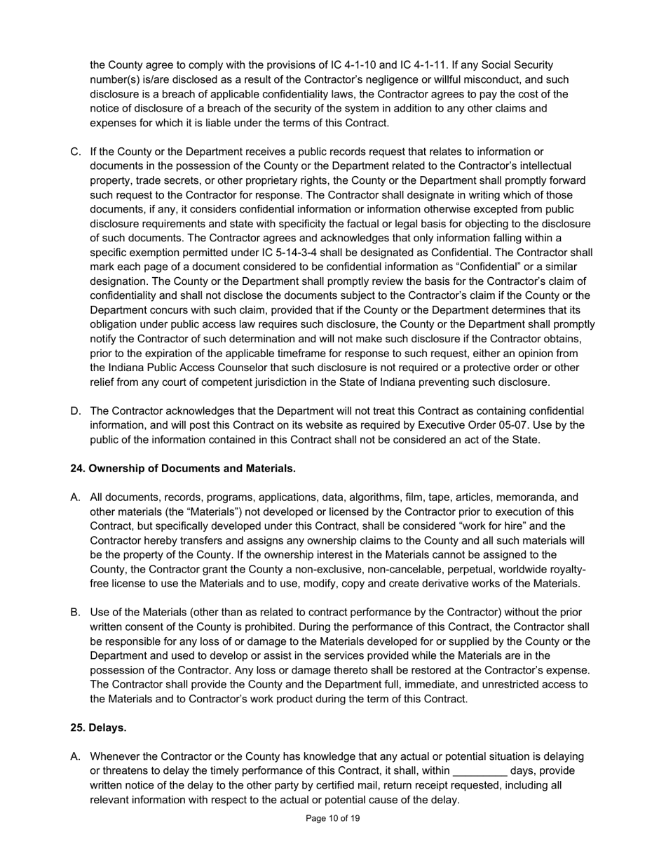 State Form 55928 Prescribed Contract for New Construction Review - Indiana, Page 10