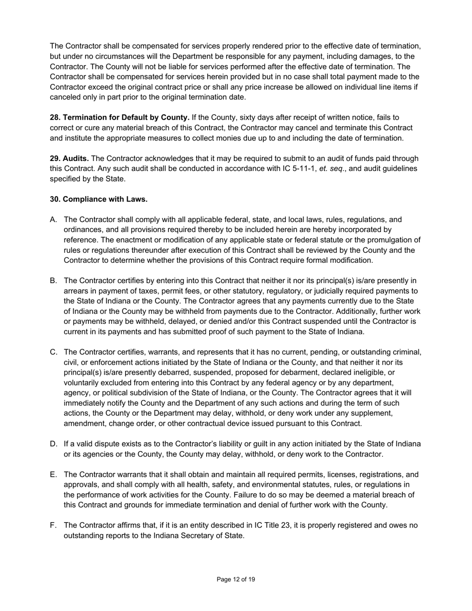 State Form 55928 Prescribed Contract for New Construction Review - Indiana, Page 12