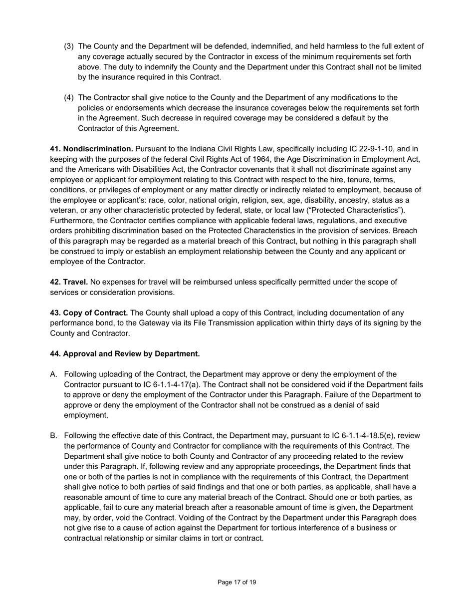 State Form 55928 Prescribed Contract for New Construction Review - Indiana, Page 17