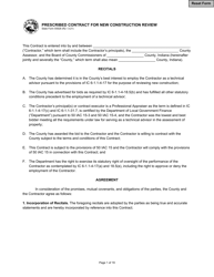 State Form 55928 Prescribed Contract for New Construction Review - Indiana