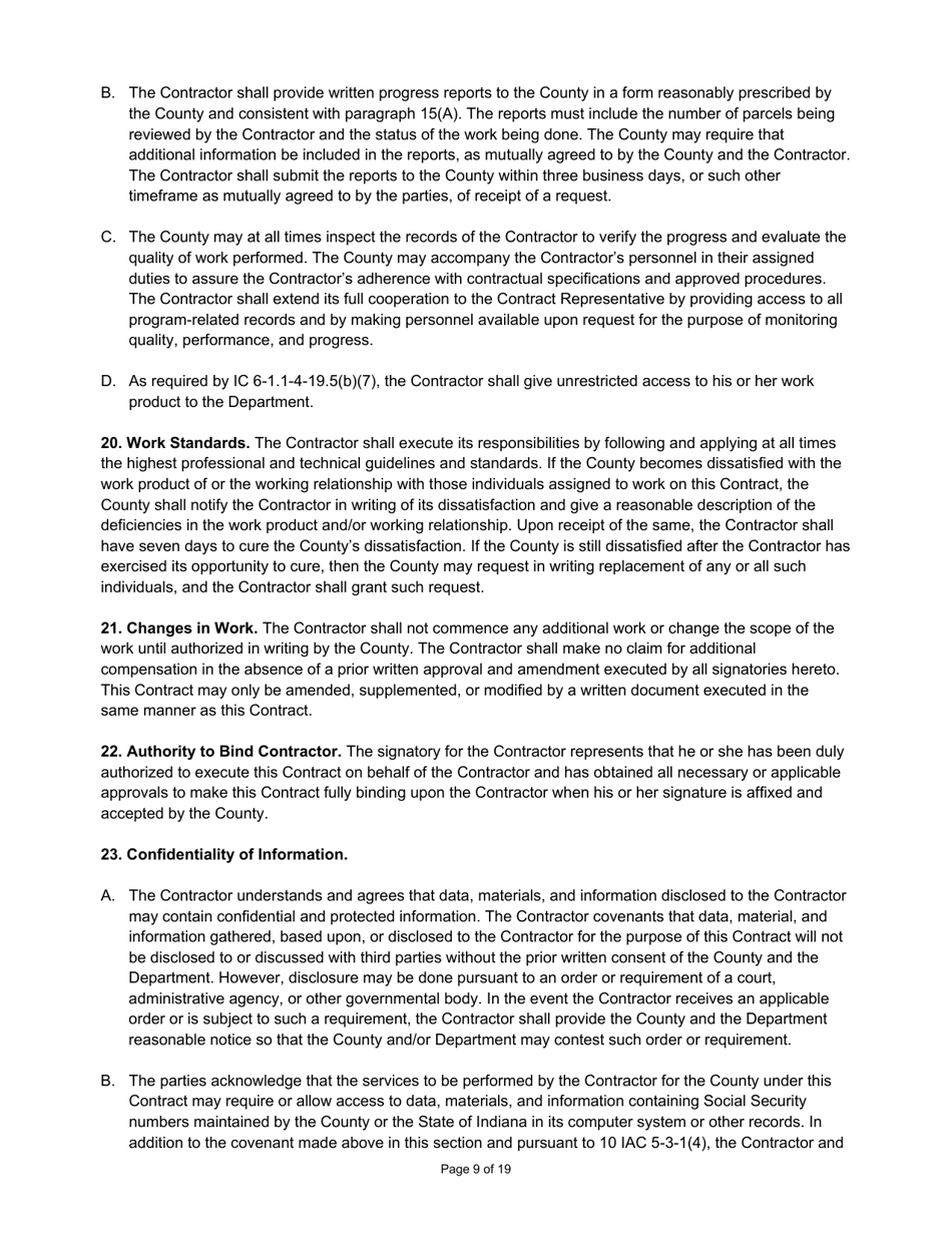 State Form 55928 Prescribed Contract for New Construction Review - Indiana, Page 9