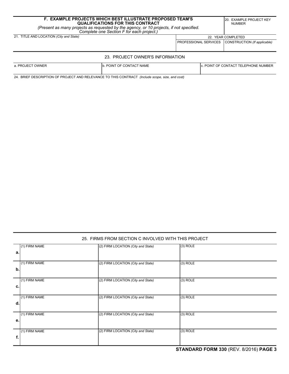 Form SF-330 - Fill Out, Sign Online and Download Fillable PDF ...