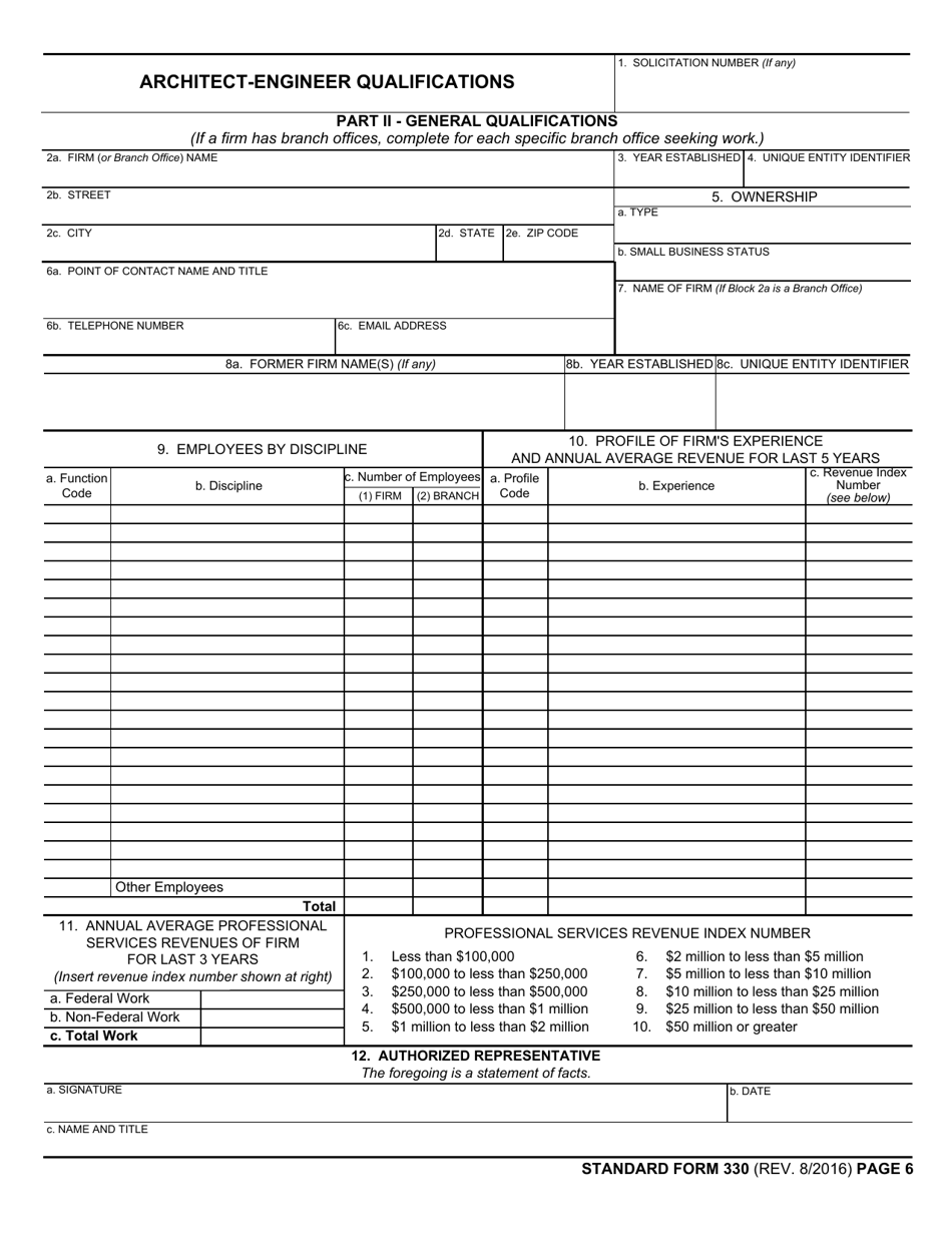 Form SF-330 Architect-Engineer Qualifications, Page 14