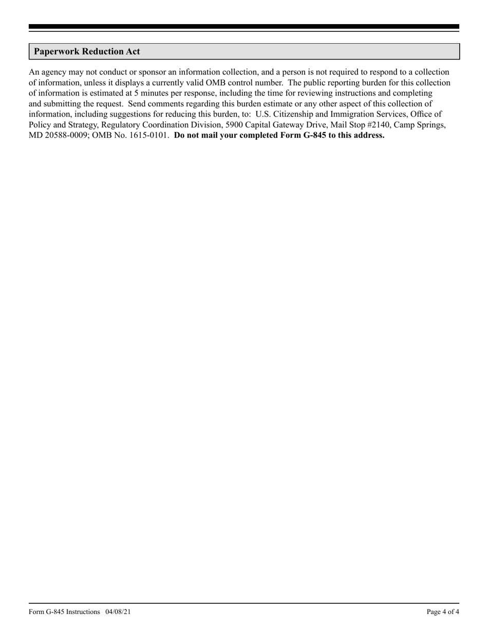 Instructions for USCIS Form G-845 Verification Request, Page 4