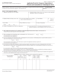 Document preview: ATF Form 6NIA (5330.3D) Application/Permit for Temporary Importation of Firearms and Ammunition by Nonimmigrant Aliens