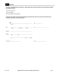 Form 4100S Supplemental Proof of Claim for Cares Forbearance Claim, Page 2