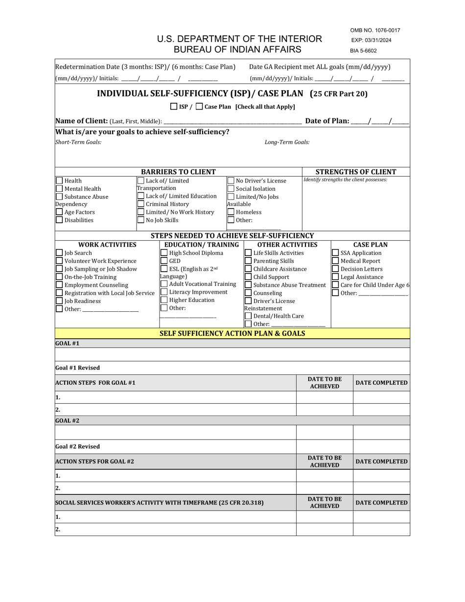 Form BIA5-6602 - Fill Out, Sign Online and Download Printable PDF ...