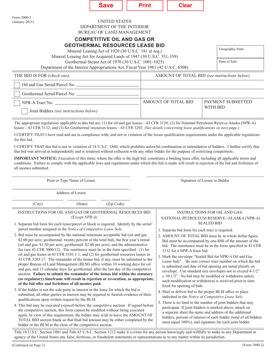 Form 3000-2 - Fill Out, Sign Online and Download Fillable PDF ...