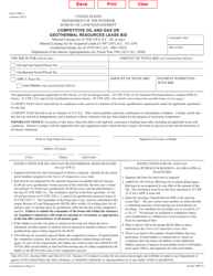 Form 3000-2 Competitive Oil and Gas or Geothermal Resources Lease Bid